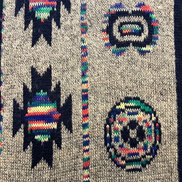 Mystery Jane Aztec Print Western Knit Open Front Cardigan Duster Sweater OS - Picture 9 of 11